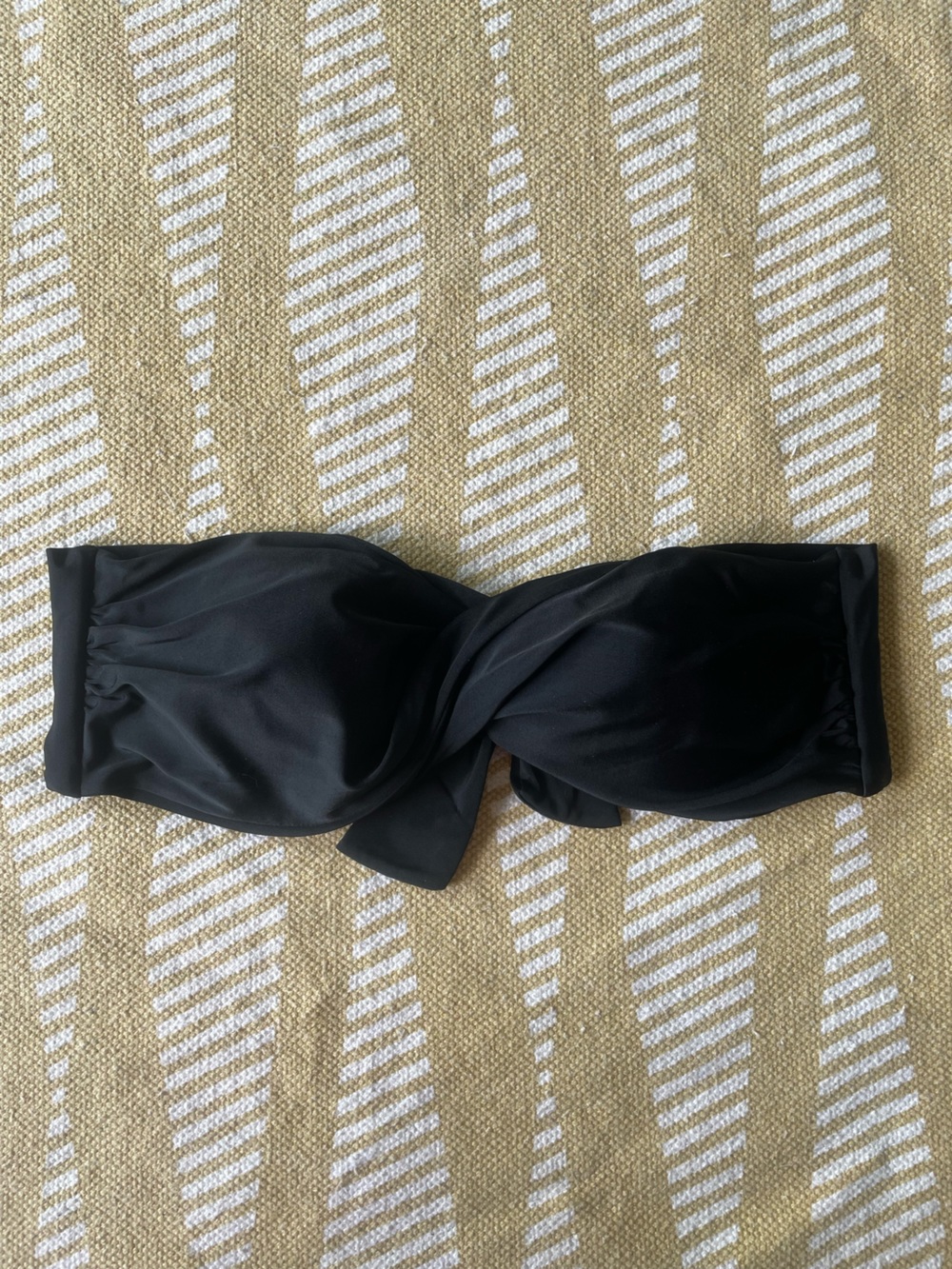 4/$20➡️ Melissa Black Strapless Twist Front Tie Back Bikini Top – Small GUC